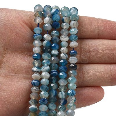 Natural Banded Agate Beads Strands G-D344-A34-06-1