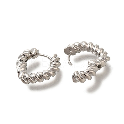 Rack Plating Twist Brass Hoop Earrings EJEW-I310-17P-1