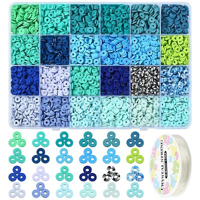 Winter Theme DIY Handmade Polymer Clay Disc Beaded Bracelets Making Kits DIY-YW0010-94-1