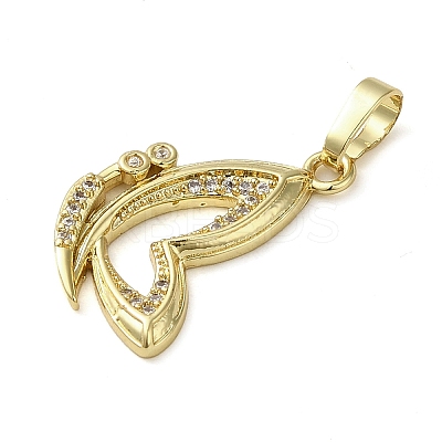 Brass Micro Pave Cubic Zirconia Pendants KK-U005-03A-G-1