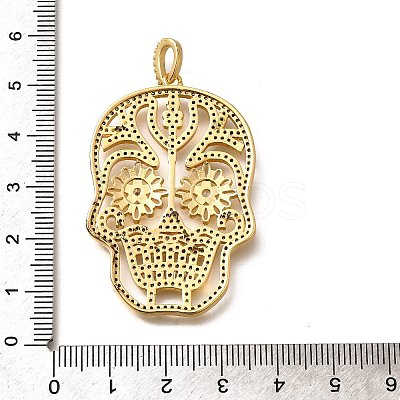 Brass Micro Pave Cubic Zirconia Pendants KK-U055-08G-01-1