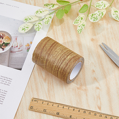 PE Imitation Wood Grain Adhesive Tape AJEW-WH0270-222I-1