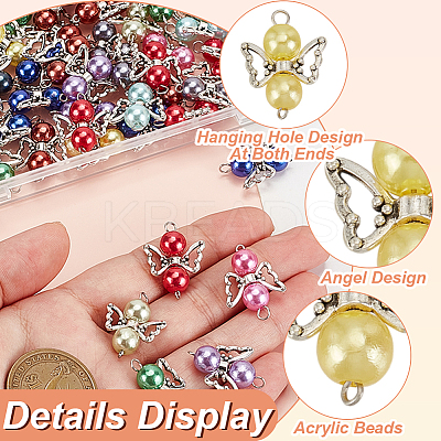 Acrylic & Alloy Connector Charms PALLOY-GO00019-1