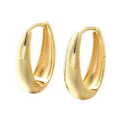 Oval Brass Hoop Earrings EJEW-Z086-08G-1
