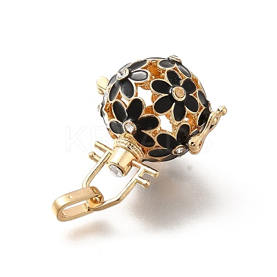 Alloy Crystal Rhinestone Bead Cage Pendants ENAM-M047-04G-B-1