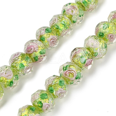 Handmade Foil Lampwork Beads Strands FOIL-S136-001H-1