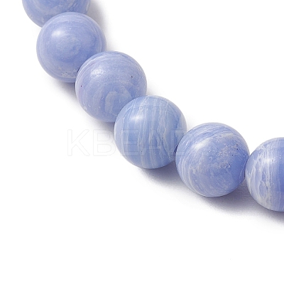 Natural Dyed Blue Lace Agate Beads Stretch Bracelets for Women BJEW-JB11261-1