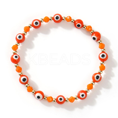 Glass Evil Eye Beaded Stretch Bracelets for Women Men VP6778-4-1