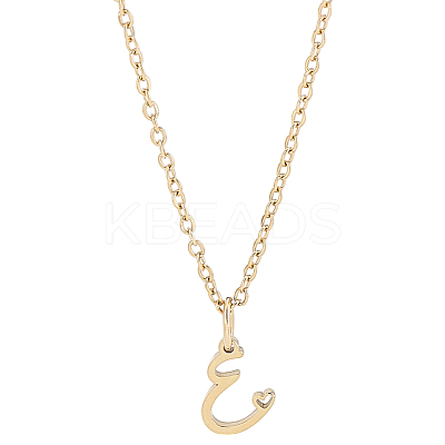 1pc 304 Stainless Steel Letter Pendant Necklaces NJEW-LP0001-39E-G-1