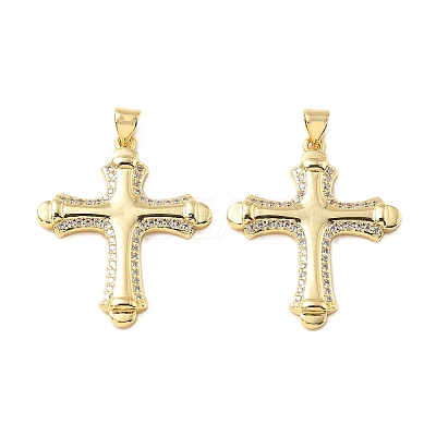 Brass Micro Pave Cubic Zirconia Pendants KK-R229-10G-F-1