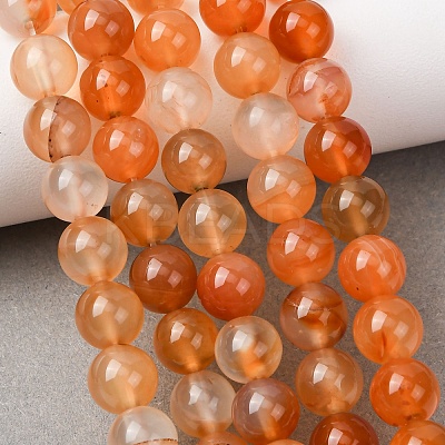 Natural Carnelian Beads Strands G-N0006-8mm-17-1