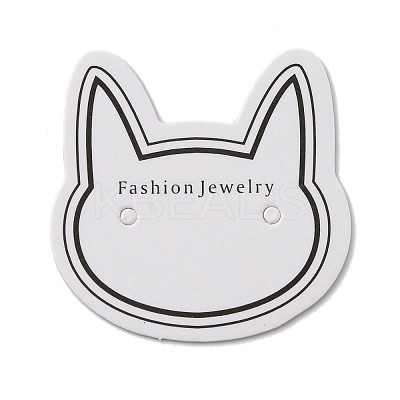 100Pcs Cat Head Shape Paper Jewelry Earring Display Cards AJEW-Z021-03B-1