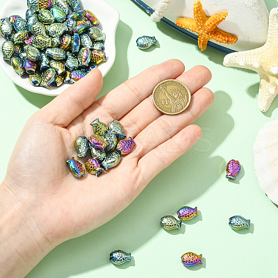 80Pcs 2 Colors Electroplate Glass Beads EGLA-SC0001-54A-1