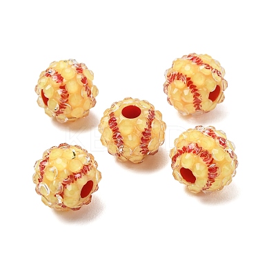 Sports Theme Opaque Acrylic European Beads RB-CBA95A4-04A-07-1