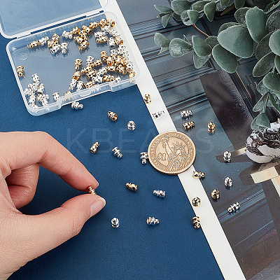80Pcs 4 Style Brass Cord Ends KK-AR0002-53-1
