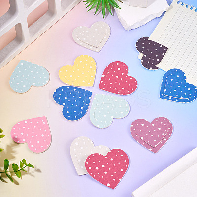 16Pcs 8 Colors PU Imitation Leather Heart Bookmarks AJEW-TA0002-61-1