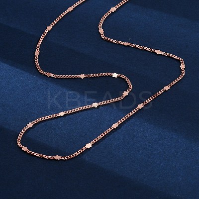 Brass Curb Chains Necklaces for Women NJEW-D302-09RG-1
