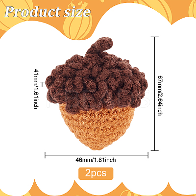 Crochet Woolen Yarn Acorns Pendant Decorations HJEW-WH0007-15-1
