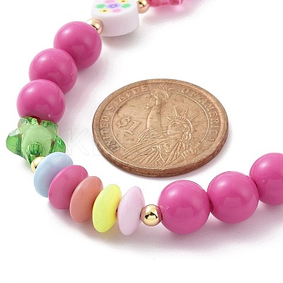 Round & Star Acrylic Beaded Mobile Phone Lanyard Wrist Strap HJEW-JM00815-1