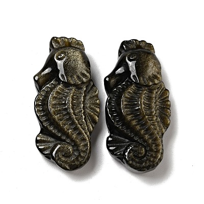 Natural Golden Sheen Obsidian Pendants G-D471-01-1