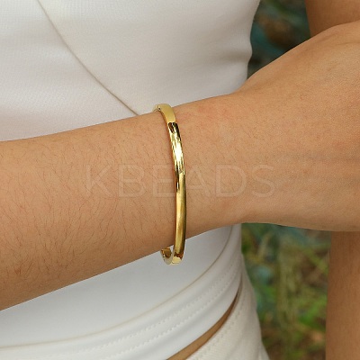 304 Stainless Steel Smooth Hinged Bangles BJEW-Q772-01G-1