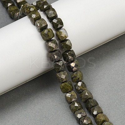 Natural Epidote with Pyrite Beads Strands G-H078-C41-6mm-1