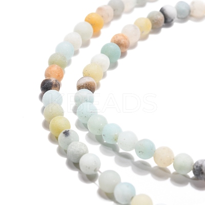 Natural Flower Amazonite Beads Strands X-G-G692-01F-4mm-1