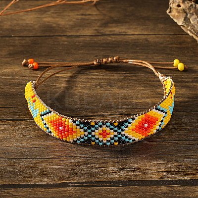 Bohemian Style Geometric Glass Seed Bead Handmade Bracelet for Women HL6362-2-1