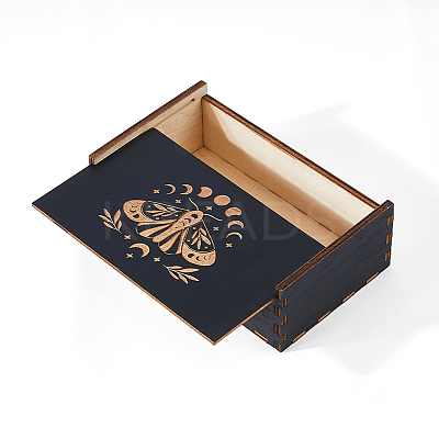 Pentagram Engraved Wooden Tarot Storage Boxes CON-WH0089-144B-1