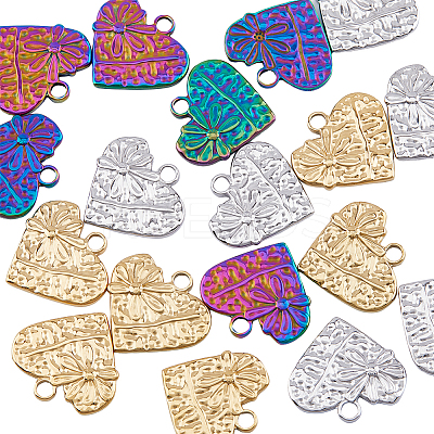 18Pcs 3 Colors 304 Stainless Steel Pendants STAS-DC0013-33-1