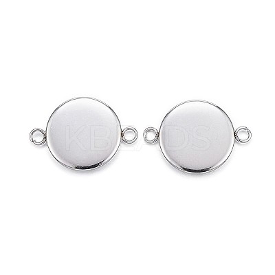 Non-Tarnish 304 Stainless Steel Cabochon Connector Settings A-STAS-G127-14-12mm-P-1