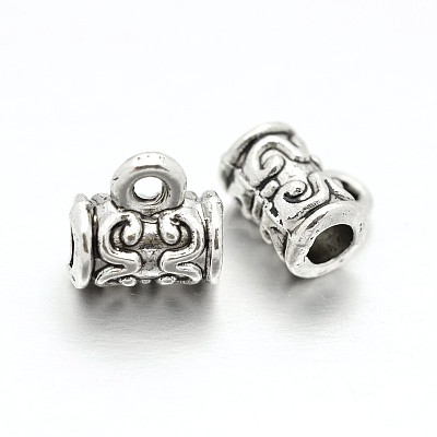 Tibetan Style Alloy Bail Beads Tube Bails PALLOY-E380-05-LF-1