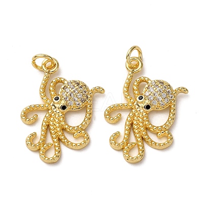 Brass Micro Pave Cubic Zirconia Pendants KK-A271-03C-G-1