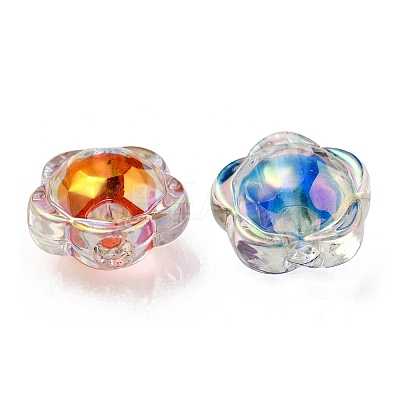 UV Plating Rainbow Iridescent Acrylic Beads OACR-A014-03-1