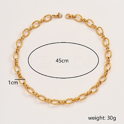 201 Stainless Steel Oval Link Chain Necklacces MF4965-1-1