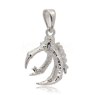 Platinum Plated Alloy Rhinestone Pendants PALLOY-J561-02P-1