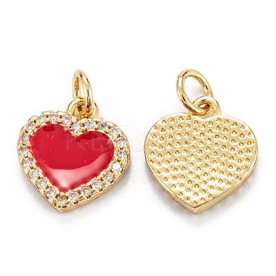 Brass Micro Pave Clear Cubic Zirconia Pendants ZIRC-M115-43G-D-1