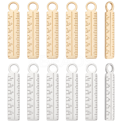 12Pcs 2 Colors 304 Stainless Steel Pendants FIND-UN0003-79-1