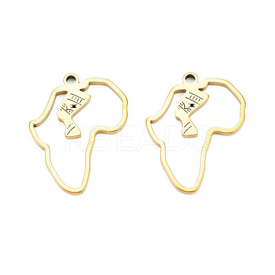 Ion Plating(IP) 201 Stainless Steel Pendants STAS-T063-164G-1