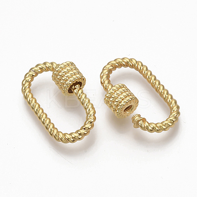 Brass Screw Carabiner Lock Charms LS-KK-T047-02G-1