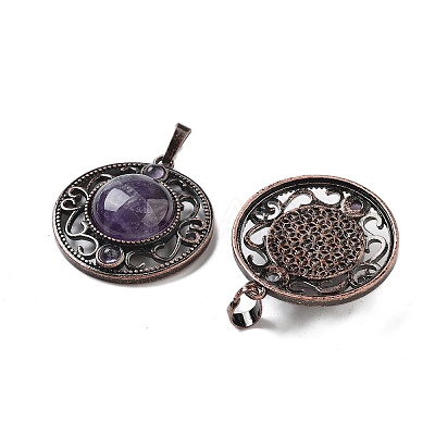 Natural Amethyst Pendants G-Q158-03A-R02-1