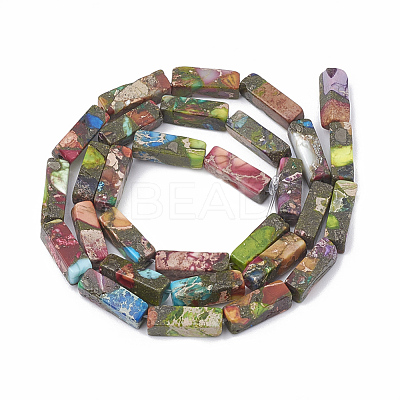 Synthetic Gold Line Imperial Jasper Beads Strands G-S321-001-1