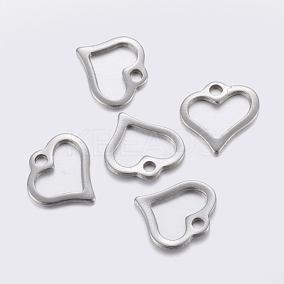 Tarnish Resistant 304 Stainless Steel Open Heart Charms STAS-F159-38P-1