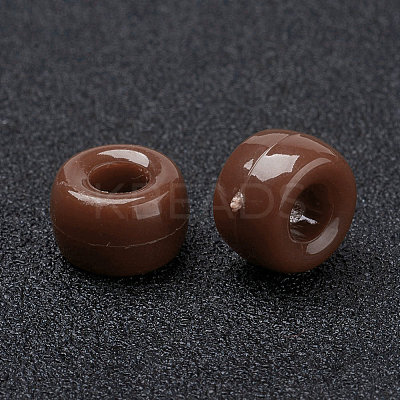 Opaque Acrylic European Large Hole Beads PL338-76-1