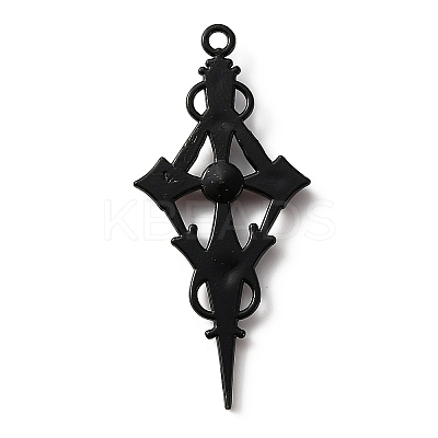 Siam Rhinestone Cross Pendant with Red Enamel ENAM-WH0001-06EB-04-1