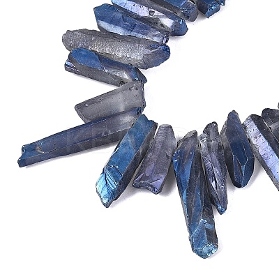 Spray Painted Electroplate Natural Quartz Crystal Points Beads Strands G-Q610-02A-1