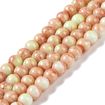 Baking Paint Glass Bead Strands GLAA-H031-01B-02-1