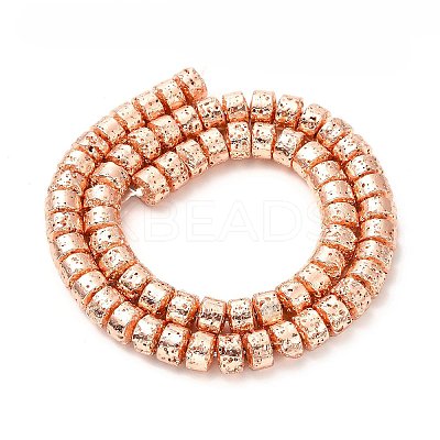 Electroplated Natural Lava Rock Beads Strands G-G984-12RG-1