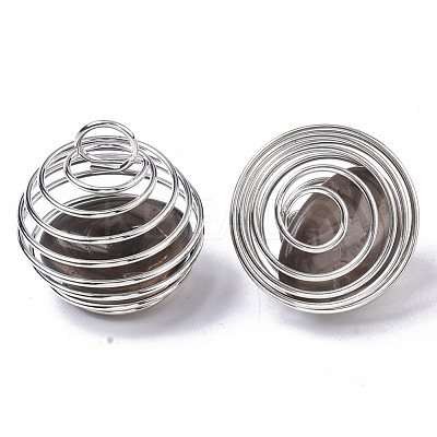 Iron Wrap-around Spiral Bead Cage Pendants IFIN-R239-03P-1