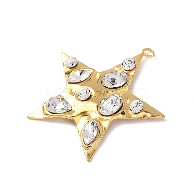 304 Stainless Steel Cubic Zirconia Pendants X-STAS-Z182-07G-03-1